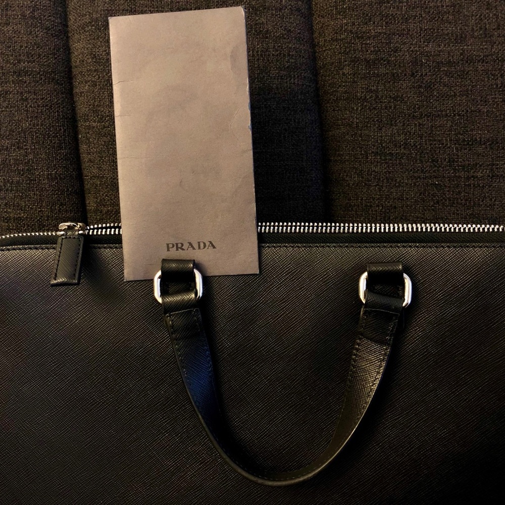 Prada Unisex Briefcase Borsa Viaggio Nero - Picture 8 of 8